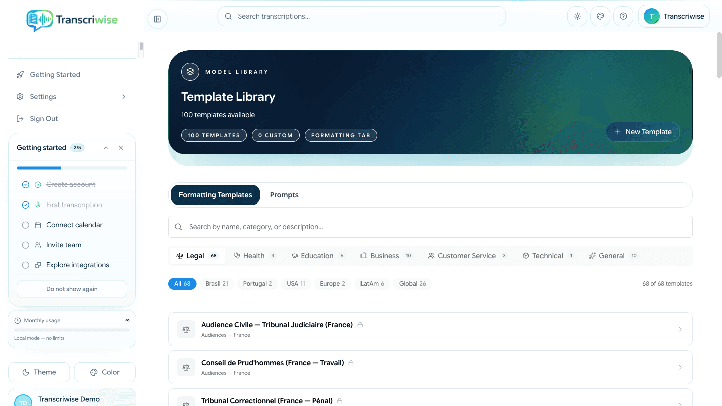 Biblioteca de templates